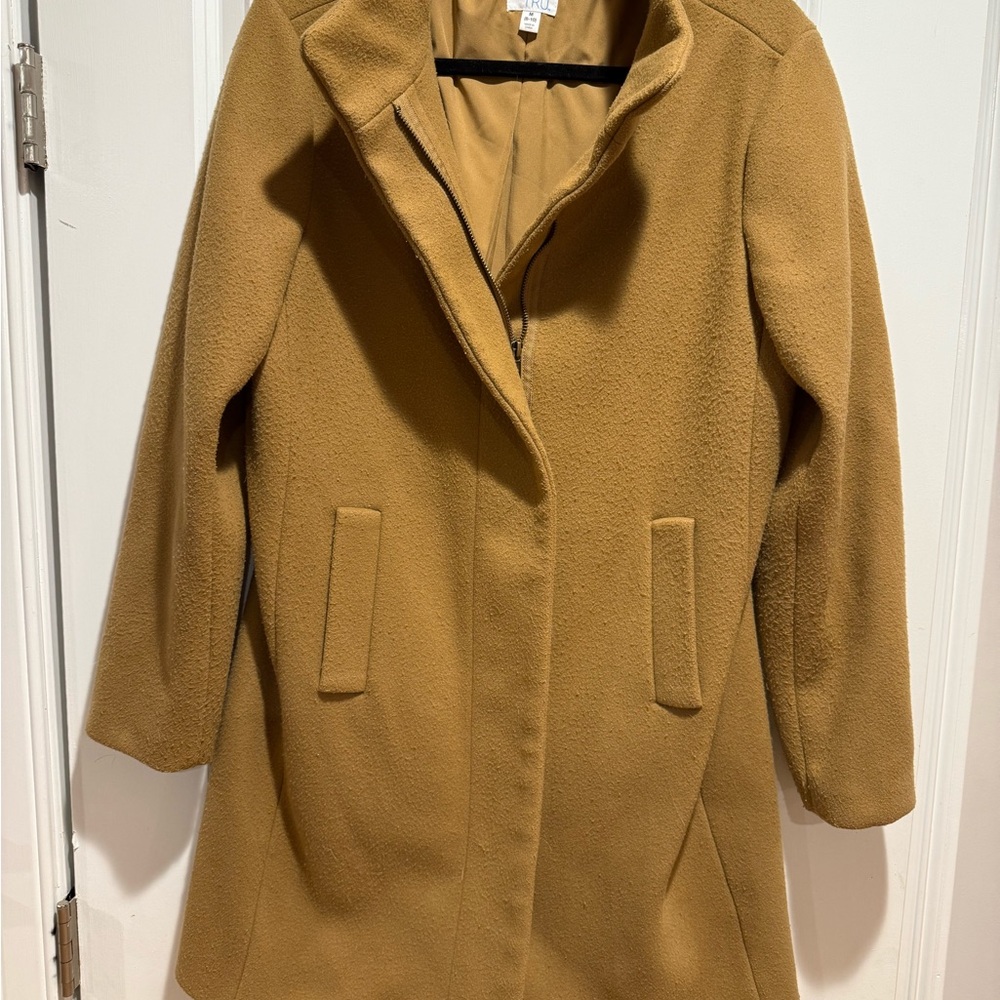 Time and Tru Women's Camel Trench Coat - Picture 3 of 3